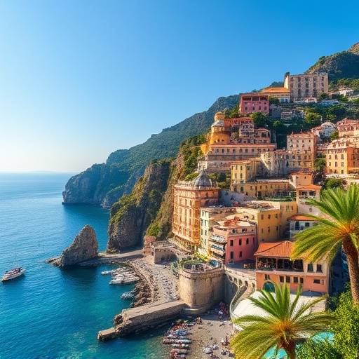 Coastal view of the Amalfi Coast in Campania