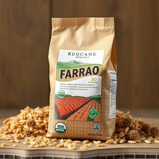 Package of organic farro from Tuscany