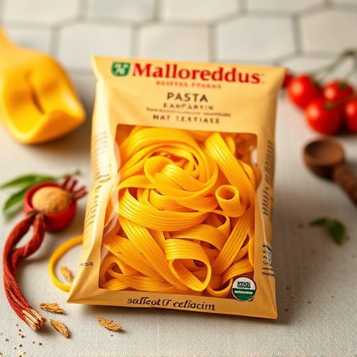 Package of Sardinian malloreddus pasta with saffron