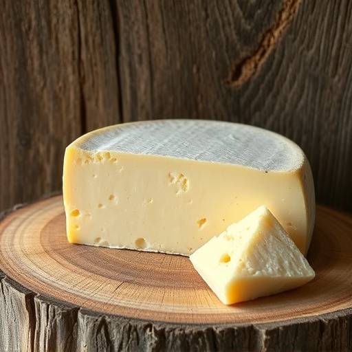 Pecorino cheese from Abruzzo on a wooden board