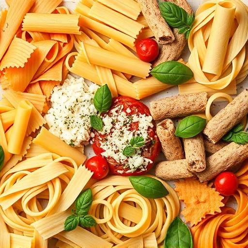 Selection of different types of pasta